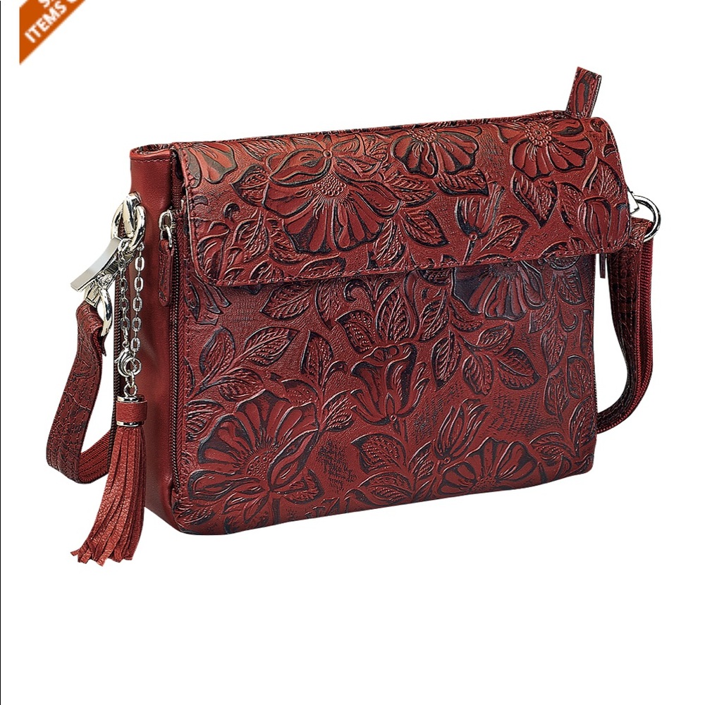 Concealed-Carry Tooled Handbag